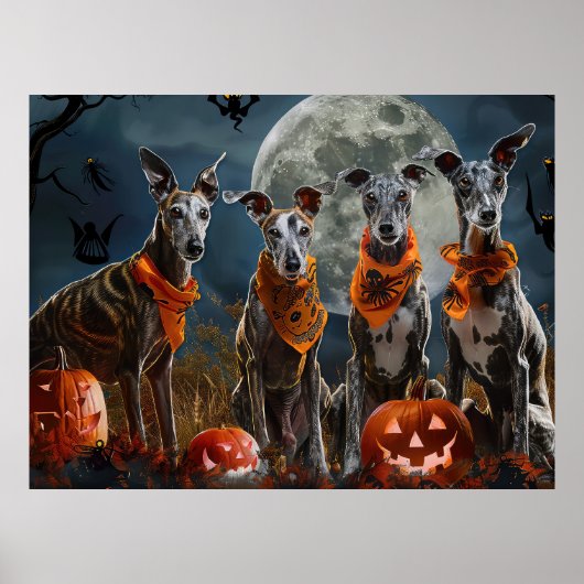 Poster Greyhound Halloween Éffrayant (Devant)