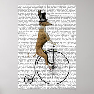 Poster Greyhound sur Black Penny Farthing Bike