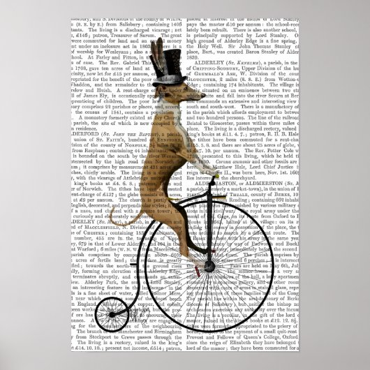 Poster Greyhound sur Black Penny Farthing Bike (Devant)