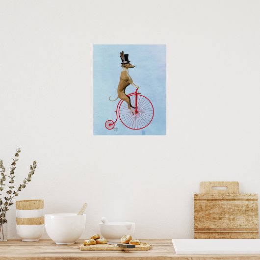 Poster Greyhound sur Red Penny Farthing (Cuisine)