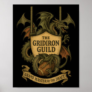 Poster Gridiron Guild Dragon Emblem Imaginaire Football D