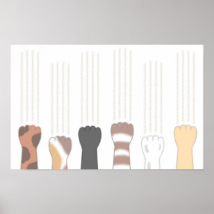 Poster Griffes de chat mignonnes qui laissent des égratig