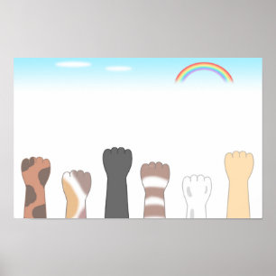 Poster Griffes de chat mignonnes qui laissent des rayures