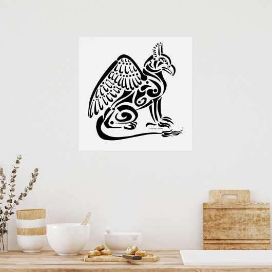 Poster Griffin (noir) (Cuisine)