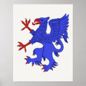 Poster Griffin Rampant Azure (Devant)