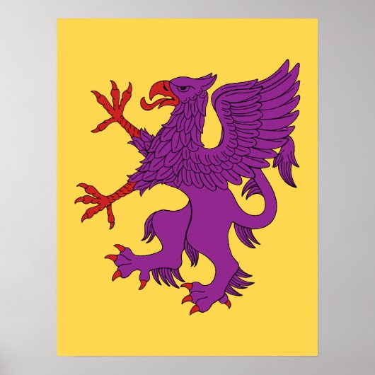 Poster Griffin Rampant Purpure (Devant)