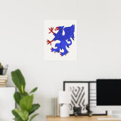 Poster Griffon rampant azur (Bureau à domicile)