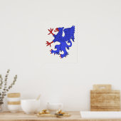Poster Griffon rampant azur (Cuisine)