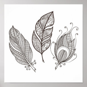 Poster Griffonnage complexe 2 de plume