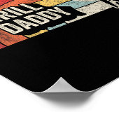 Poster Grill Daddy Rétro Sunset BBQ Graphique Pour Papa (Coin)