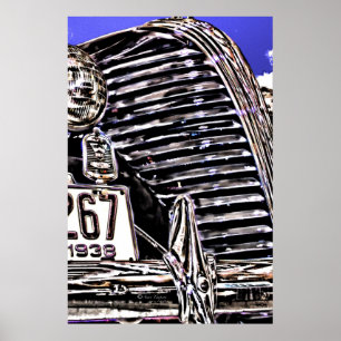 Poster Grill de voiture et phares