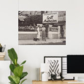 Poster Grill Malmaison, Cannes, France Années 1930 (Bureau à domicile)