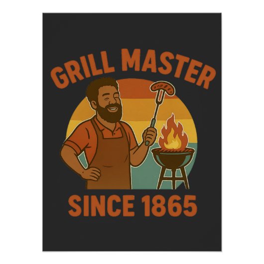 Poster Grill Master depuis 1865 Junetten BBQ Heritage (Devant)