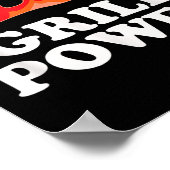 Poster Grill Power - Drôle Barbeque Bbq Slogan Dit (Coin)