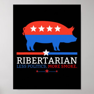 Poster Grillade Papa Bbq Ribertarian Drôle Politique Père