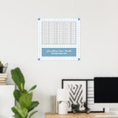 Poster Grille bleue (Bureau à domicile)
