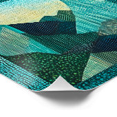 Poster Grille d'art du désert encadrée turquoise - Géomét (Coin)
