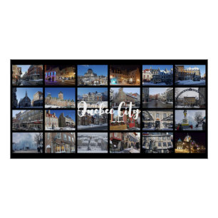 Poster Grille de collage photo 24 noir Voyage personnalis