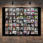 Poster Grille de collage photo de 63 Carrés avec texte -<br><div class="desc">Utilisez 63 photos CARRÉS pour créer un collage photo personnel. Cette disposition moderne et propre comprend un bloc de texte dans une police san serif pour ajouter un nom de famille ou un nom. La couleur de l'arrière - plan peut être modifiée dans la zone personnaliser. ***Pour obtenir les meilleurs...</div>