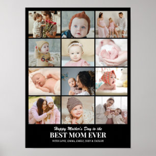 Poster Grille de collage photo personnalisé 12 photos 12x