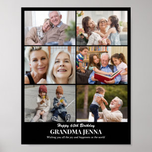 Poster Grille de collage photo personnalisé 6 photos 8x10