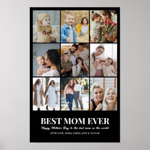 Poster Grille de collage photo personnalisé 9 photos 12x1