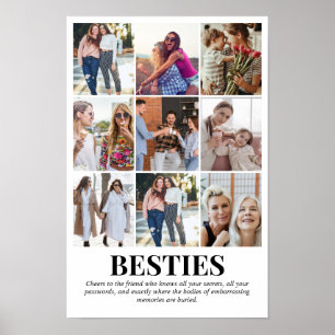 Poster Grille de collage photo personnalisé 9 photos 12x1