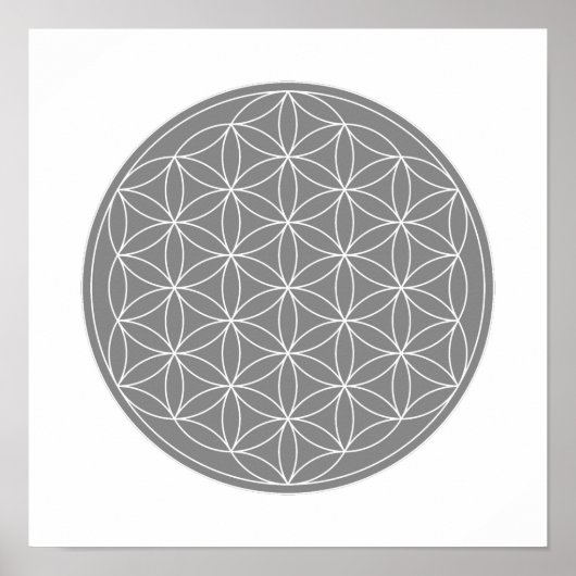 Poster Grille De Cristal - Fleur De Vie (Devant)