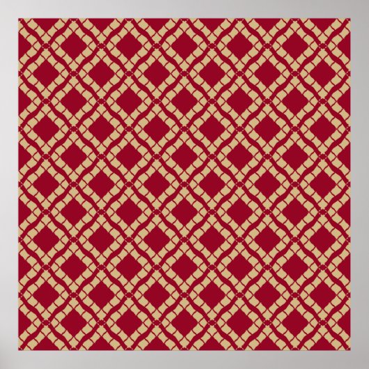 Poster Grille dorée géométrique sans couture motif à l'or (Devant)