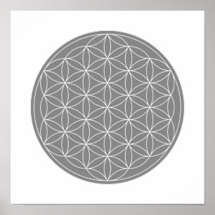 Poster Grille en cristal - fleur de la vie