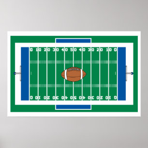 Poster grille fer terrain de football