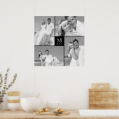 Poster Grille moderne Monogramme Box Mariage 4 Photo Coll (Cuisine)