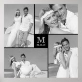 Poster Grille moderne Monogramme Box Mariage 4 Photo Coll (Devant)