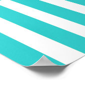 Poster Grille moderne turquoise avec Monogramme (Coin)