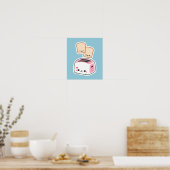 Poster Grille-pain mignonne avec bon toast (Cuisine)