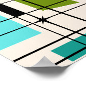 Poster Grille Rétro & Starburst (Coin)