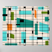 Poster Grille Rétro & Starburst (Devant)