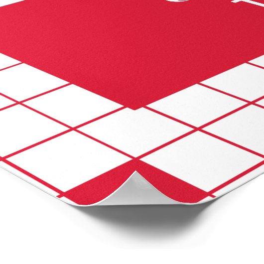 Poster Grille rouge (Coin)