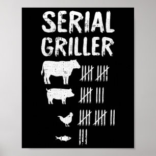 Poster Griller série Fête des pères Funny Grill Grill Bb