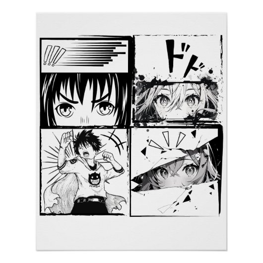 Poster Grilles d'actions Retro Anime (Devant)