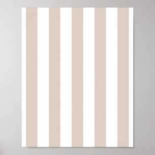 Poster Grilles Verticales Bbeige Et Blanc Gratté
