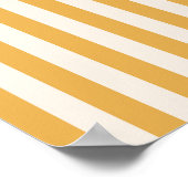 Poster Grilles Verticales Moutarde Jaune Et Blanc Gratté (Coin)