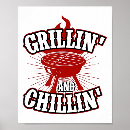 Poster Grillin Et Chillin - 4 juillet Hamburger Grilli (Devant)