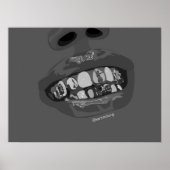 Poster Grillz esthétique, Grilles d'or (Grillz) dents art (Devant)