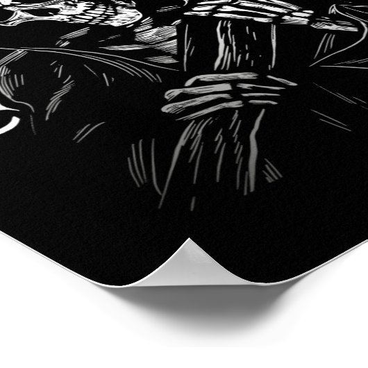 Poster Grim Faucheuse Crâne Mort Scythe Mort Gothique Hor (Coin)