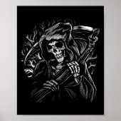 Poster Grim Faucheuse Crâne Mort Scythe Mort Gothique Hor (Devant)