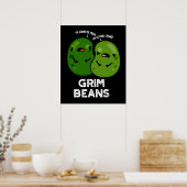 Poster Grim Haricots Funny Veggie Puns Dark BG (Cuisine)