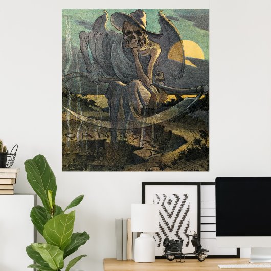 Poster Grim Reaper attend avec Scythe (Bureau à domicile)