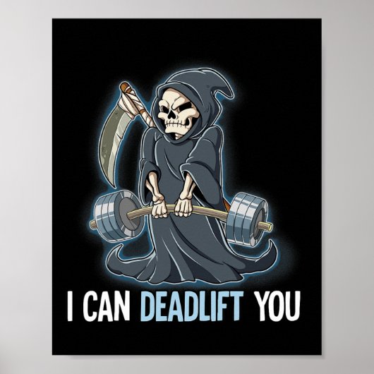 Poster Grim Reaper Gym Weight Training I Can Deadlift You (Devant)