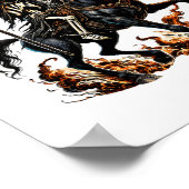 Poster Grim Reaper Skeleton équitation Horse Flames (Coin)
